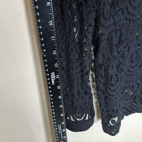 Banana Republic Women's Top XS Black Semi Sheer Lace Whimsygoth Seductive Moody - Picture 6 of 8